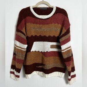 Anthropologie Elsamanda Alpaca Wool Blend‎ Warm Desert Tone Crewneck Sweater L